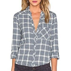 Soft Joie Revolvr Cydnee Blue Plaid Button Down Shirt Rodeo Festival XS